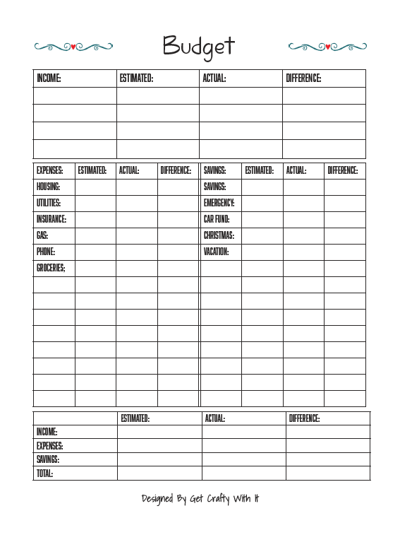 Finance Pack Planner Insert