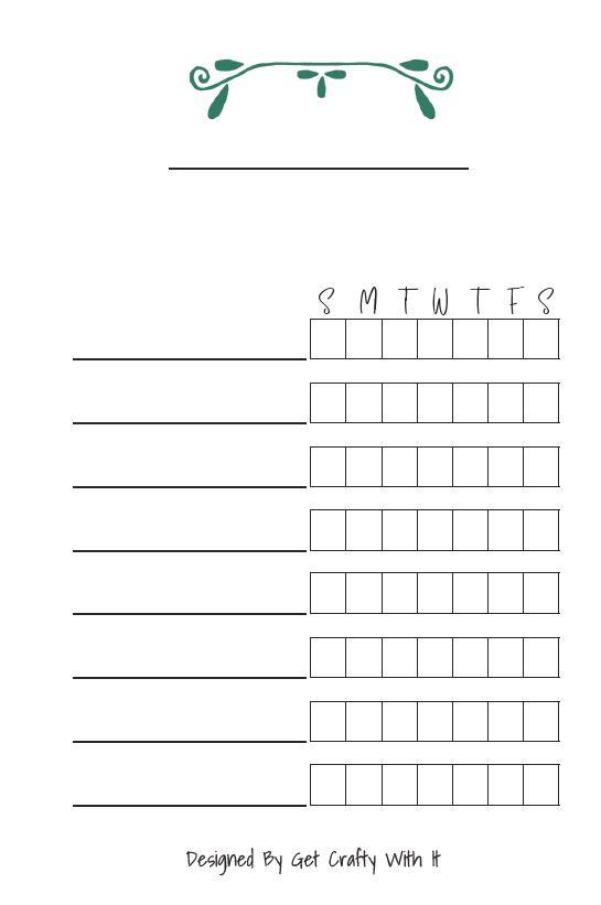 Mini Cleaning Tracker Planner Printable