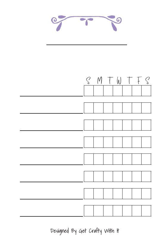 Mini Cleaning Tracker Planner Printable