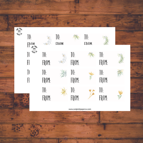 Watercolor Leaves Gift Tags