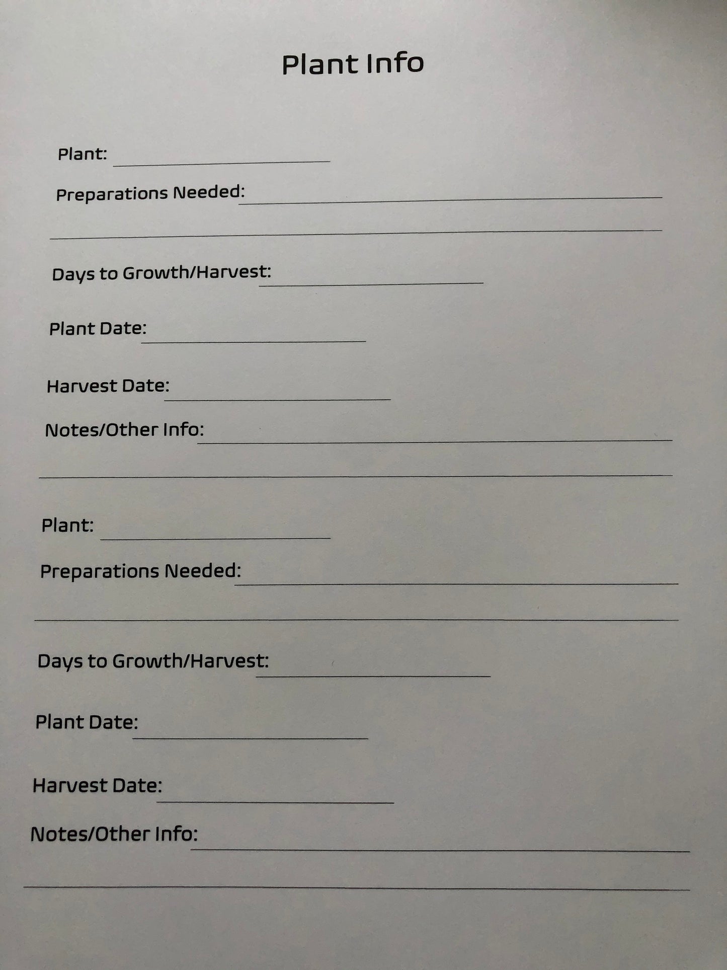 Garden Planner Workbook Printable